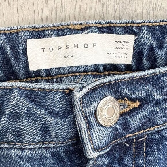 Topshop Womens Mom Jeans Medium Blue Denim Size 28 90s - Picture 3 of 5